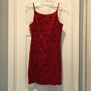 90s Style Cut Red Dress